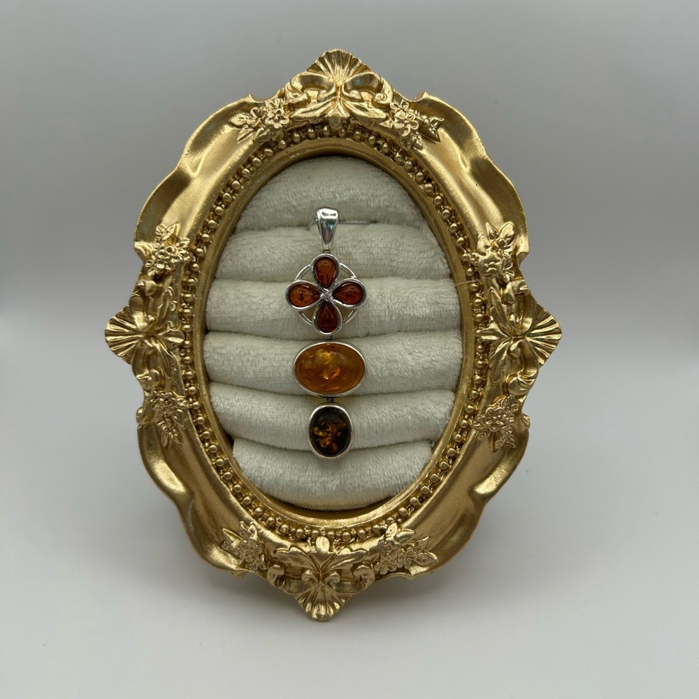 Baltic Amber and Sterling Silver Pendant